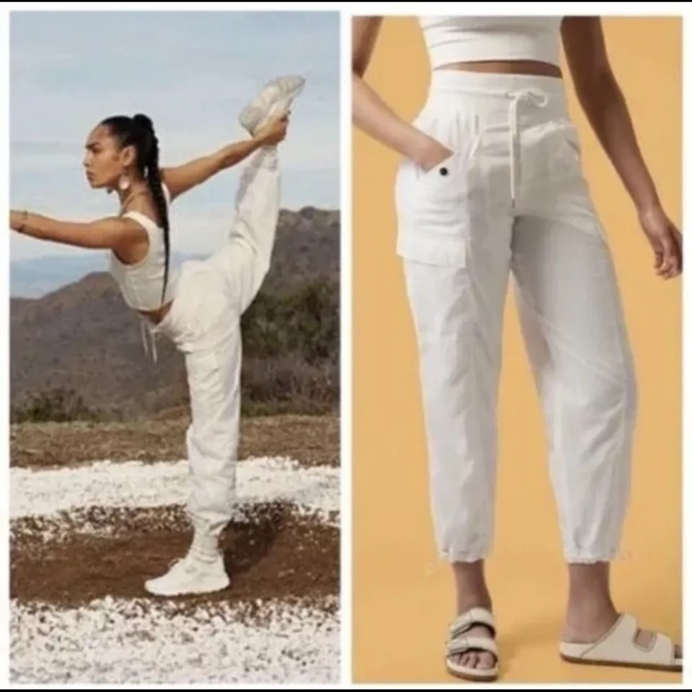 Athleta x Alicia Keys Women's High Waist Utility Pant White Cream Size 10